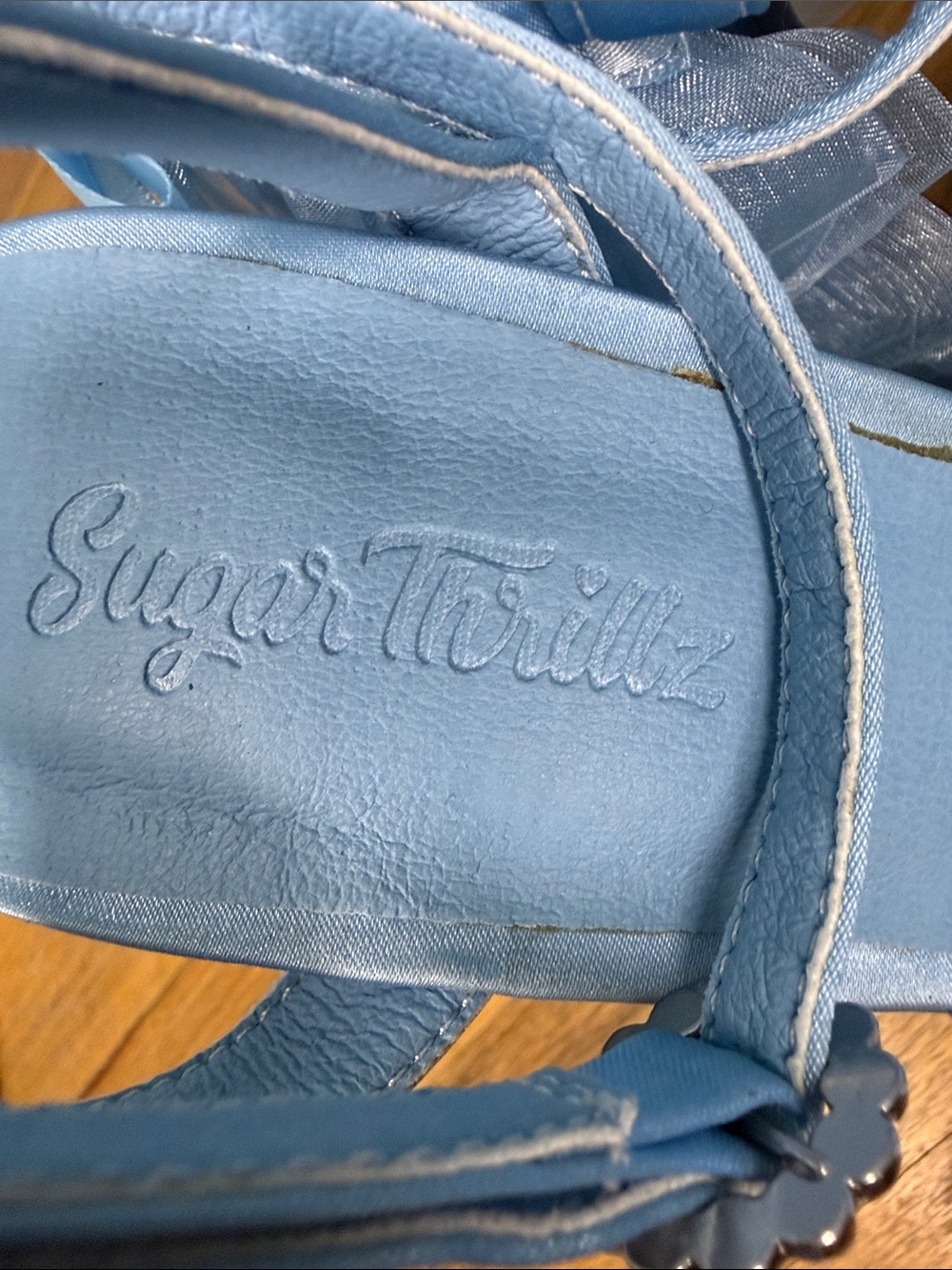 Sugar Thrillz Dolls Kill Blue Platform Heels Ruffle Bow Coquette Size 8 - Picture 2 of 14